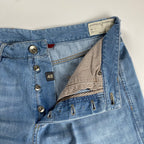 BRUNELLO CUCINELLI ブルネロ クチネリ / エンブレム刺繍 デニムパンツ LEISURE FIT  MADE IN ITALY 参考定価：130,000程度 SIZE:48(M程度)