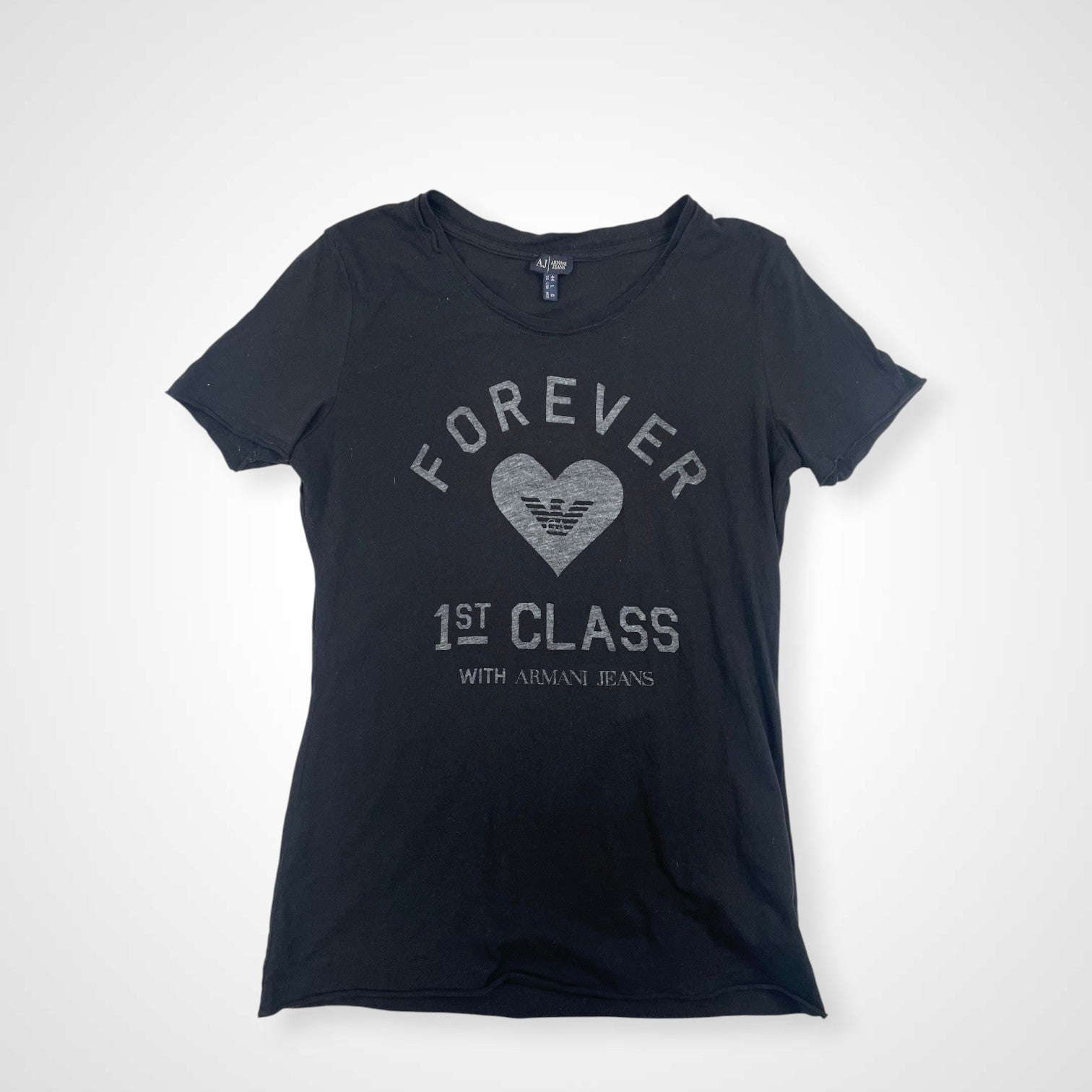 ARMANI JEANS アルマーニ ジーンズ / ハートロゴプリントTシャツ 参考定価：20,000程度 SIZE：L