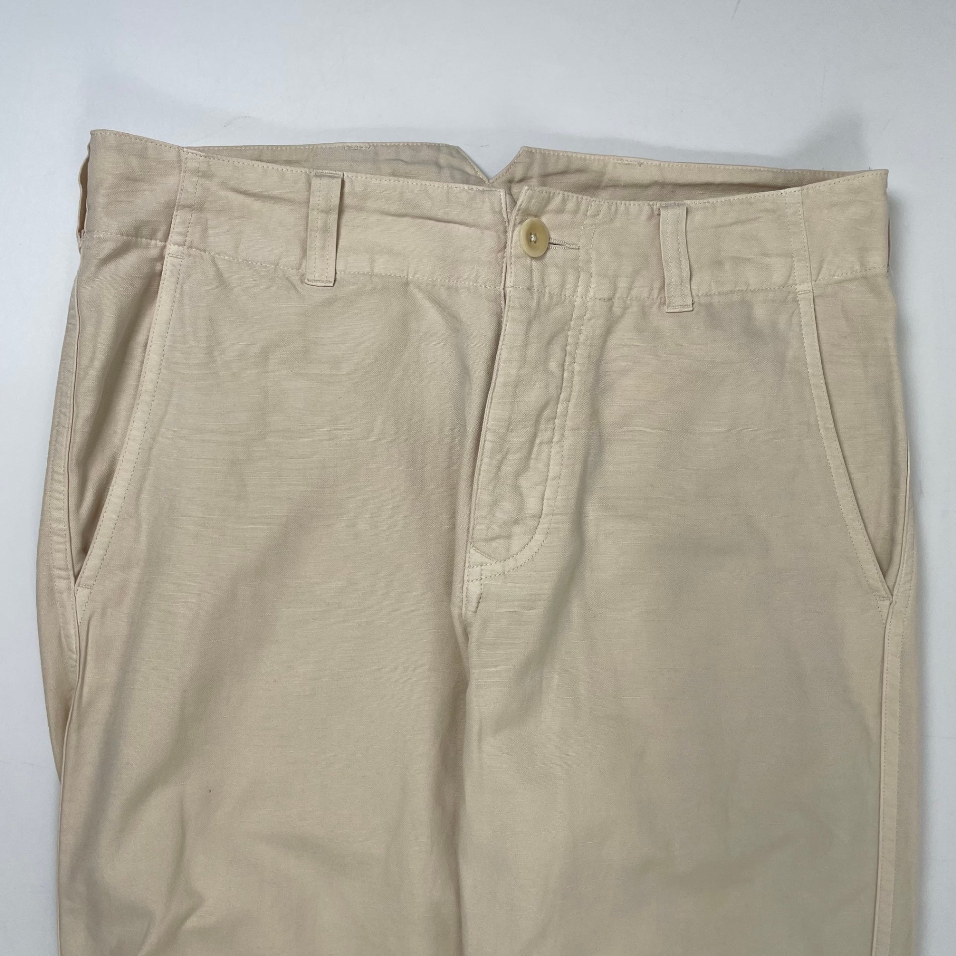 MHL. / シンチバック コットンリネンパンツ 参考定価：28,000程度 SIZE:S