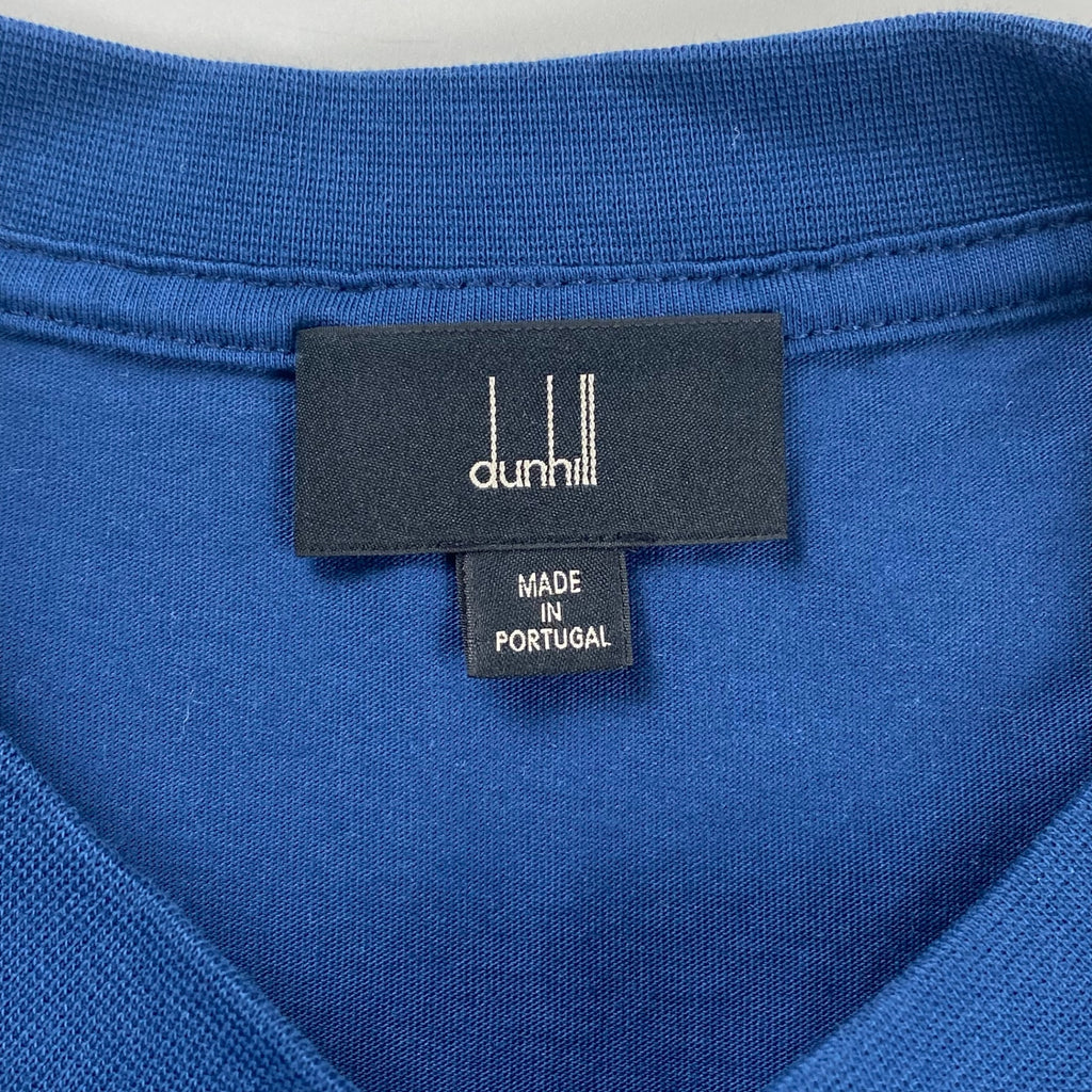 【美品】 dunhill ダンヒル / ワッペン ワンポイント ロゴTEE Tシャツ ダークブルー 近年モデル SIZE:L