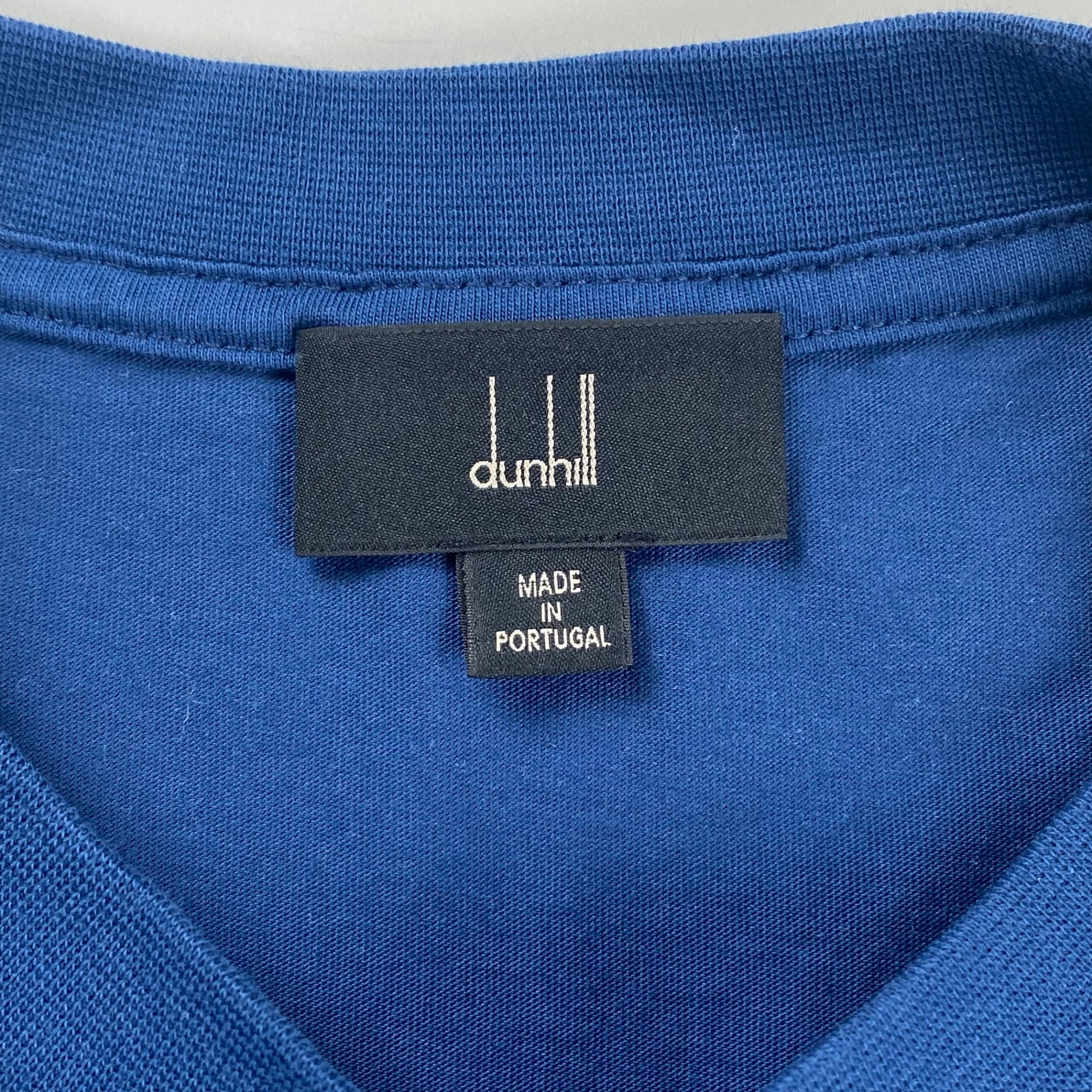 【美品】 dunhill ダンヒル / ワッペン ワンポイント ロゴTEE Tシャツ ダークブルー 近年モデル SIZE:L