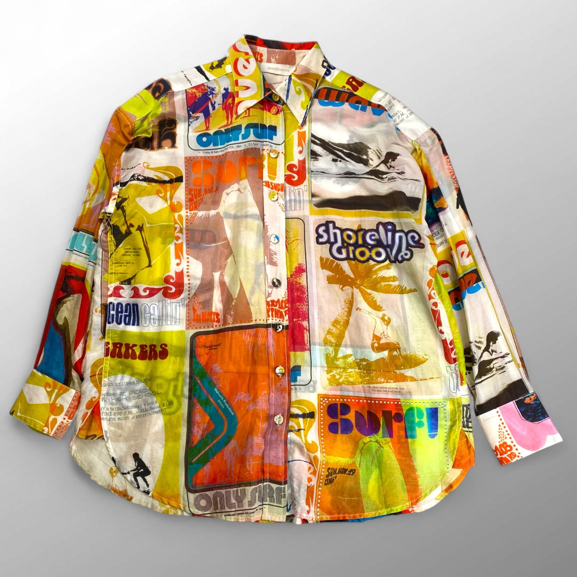 【ユニセックス】 ZIMMERMANN ジマーマン / ヴィンテージサーフ コットンシルク シャツ 参考定価：100,000程度