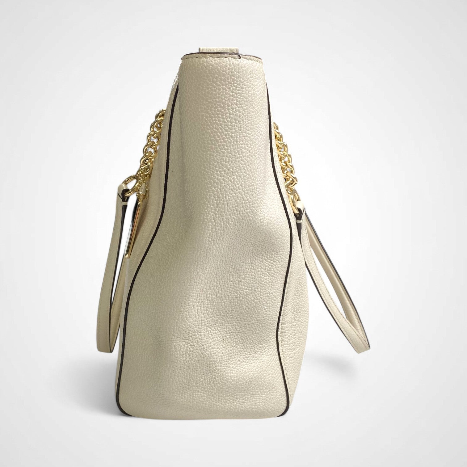 COACH コーチ / ターンロック チェーントートバッグ 本革 ブランドロゴプレート付