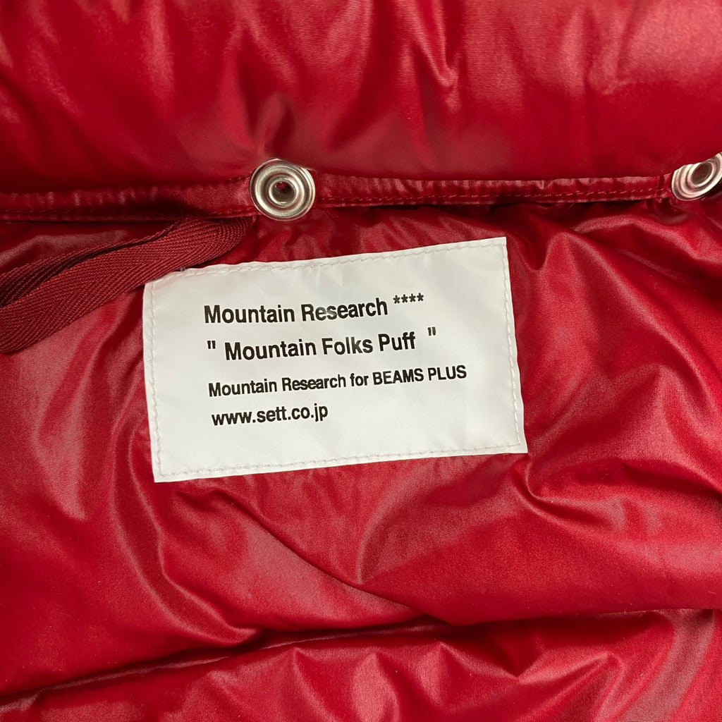 MOUNTAIN RESEARCH × BEAMS PLUS / 別注 Folks Puff Jacket ダウンジャケット タグ付 バーガンディ 参考定価：90,000+tax SIZE:M