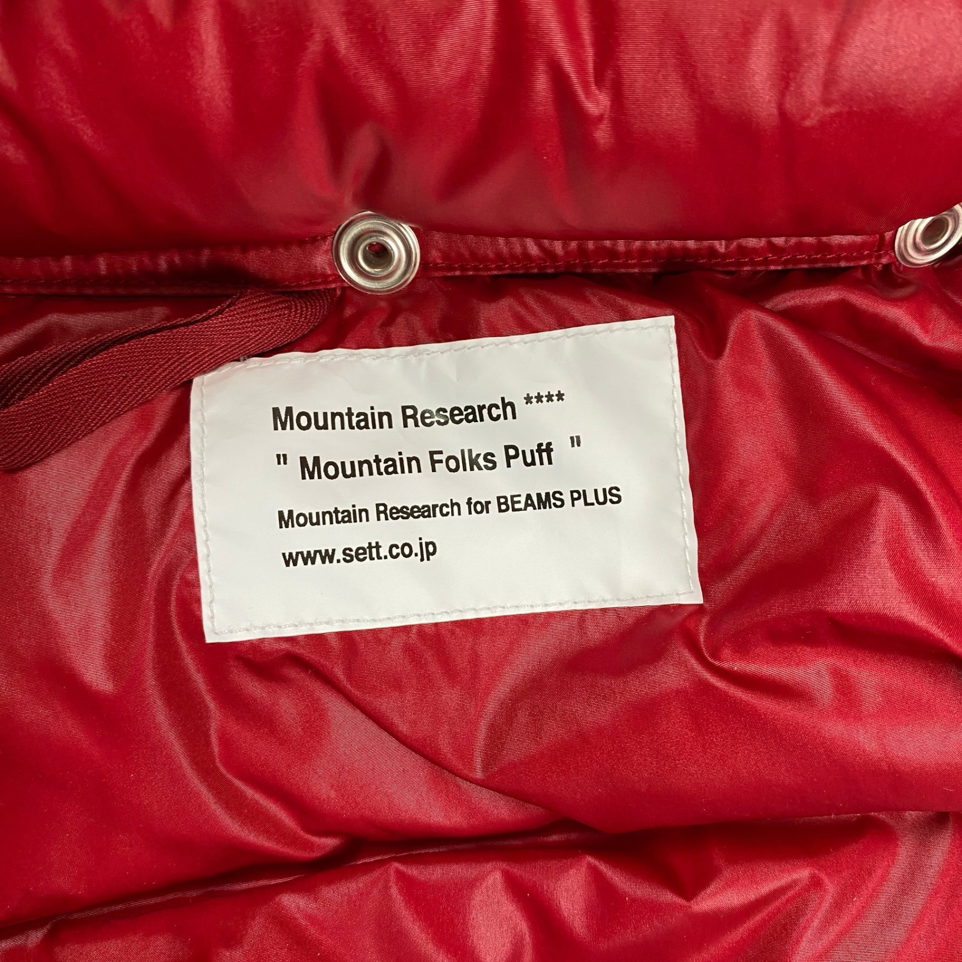 MOUNTAIN RESEARCH × BEAMS PLUS / 別注 Folks Puff Jacket ダウンジャケット タグ付 バーガンディ 参考定価：90,000+tax SIZE:M