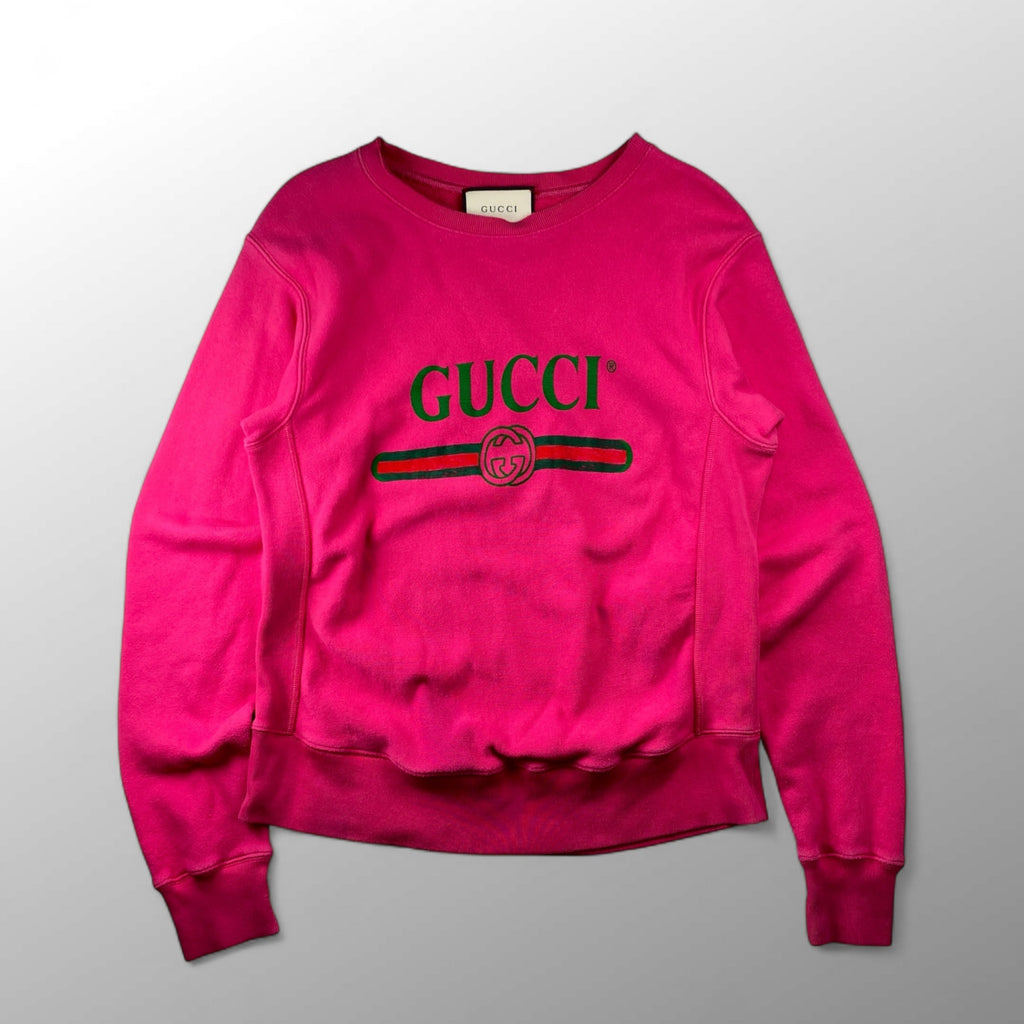 GUCCI グッチ / ヴィンテージロゴ プリント スウェット ダメージ加工 462018 SIZE：S