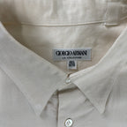 GIORGIO ARMANI LE COLLEZIONI ジョルジオアルマーニ / 80s ヴィンテージシャツ ホワイト×ベージュ SIZE：15 1/2