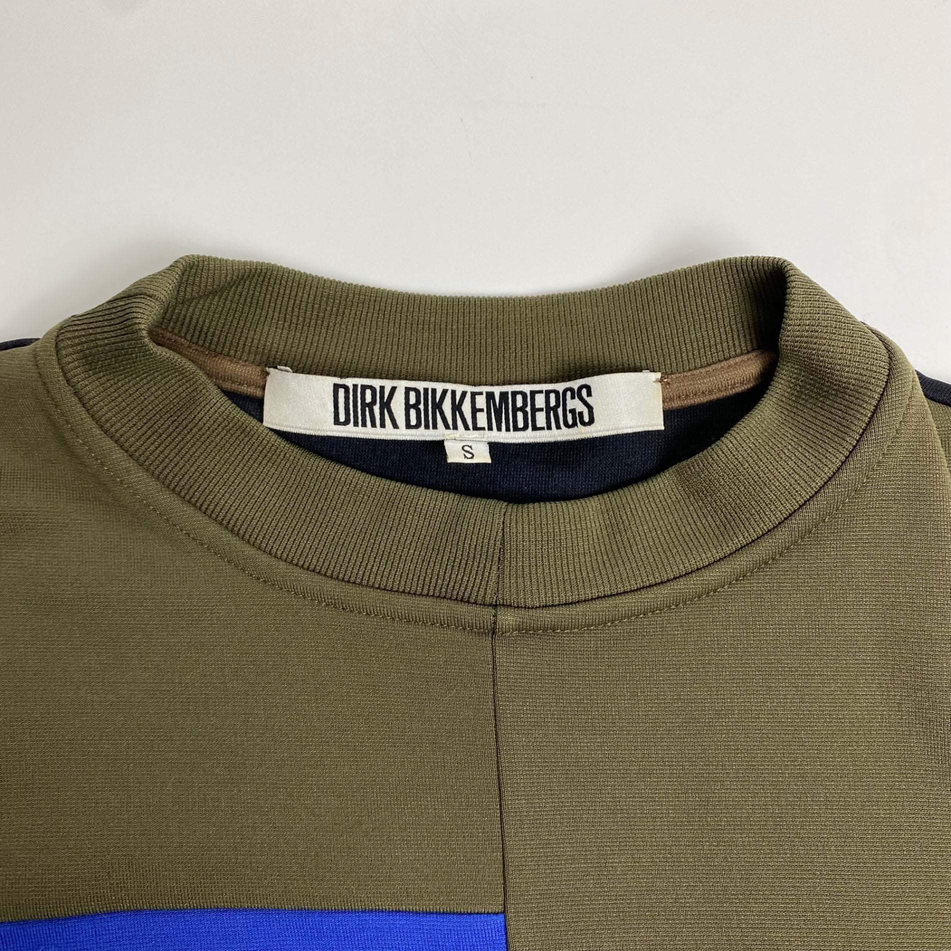 DIRK BIKKEMBERGS ダーク ビッケンバーグ / アーカイブ ブロックパターンTシャツ カーキ ブルー ブラック SIZE:S