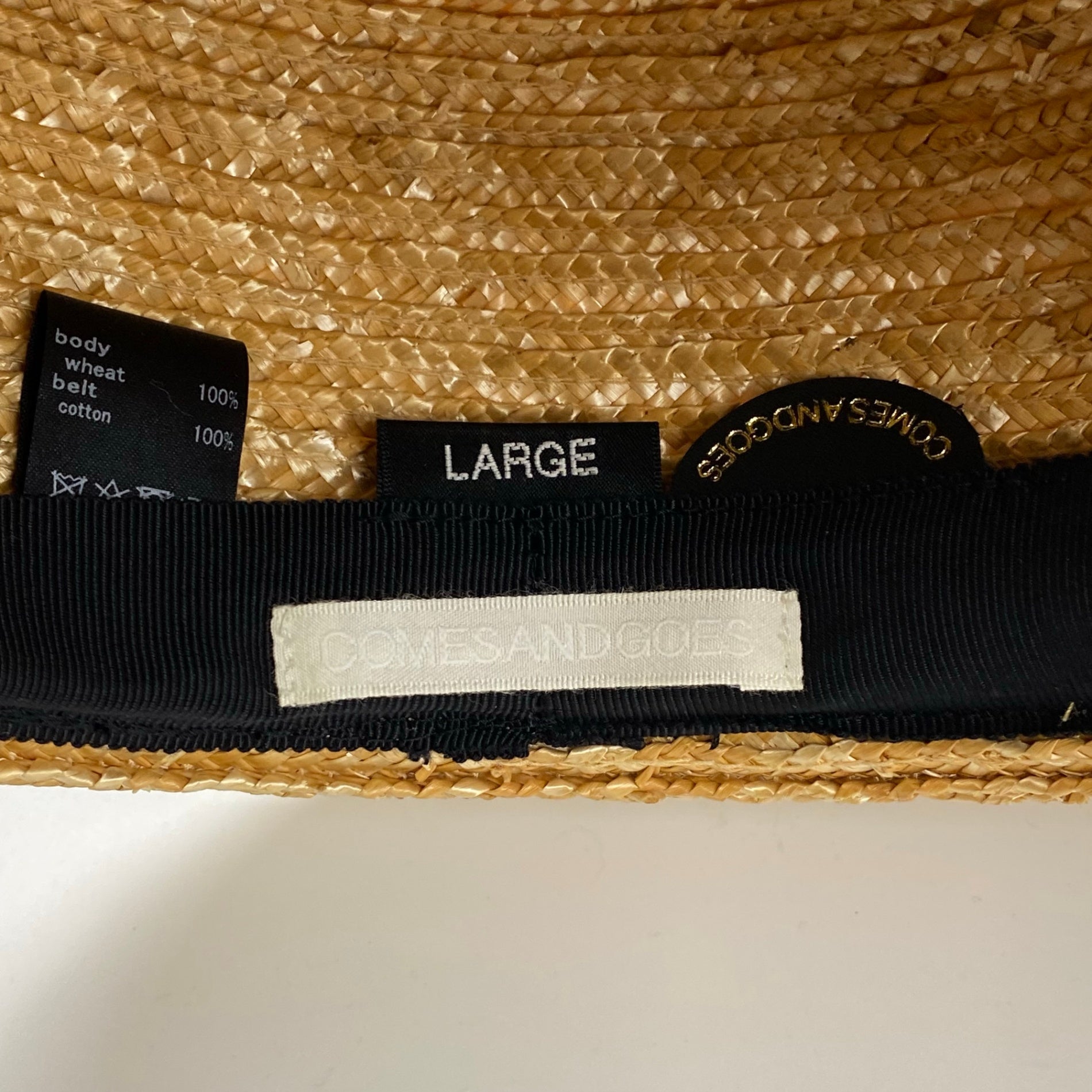 COMESANDGOES / カンカン帽 麦わら帽子 Lサイズ