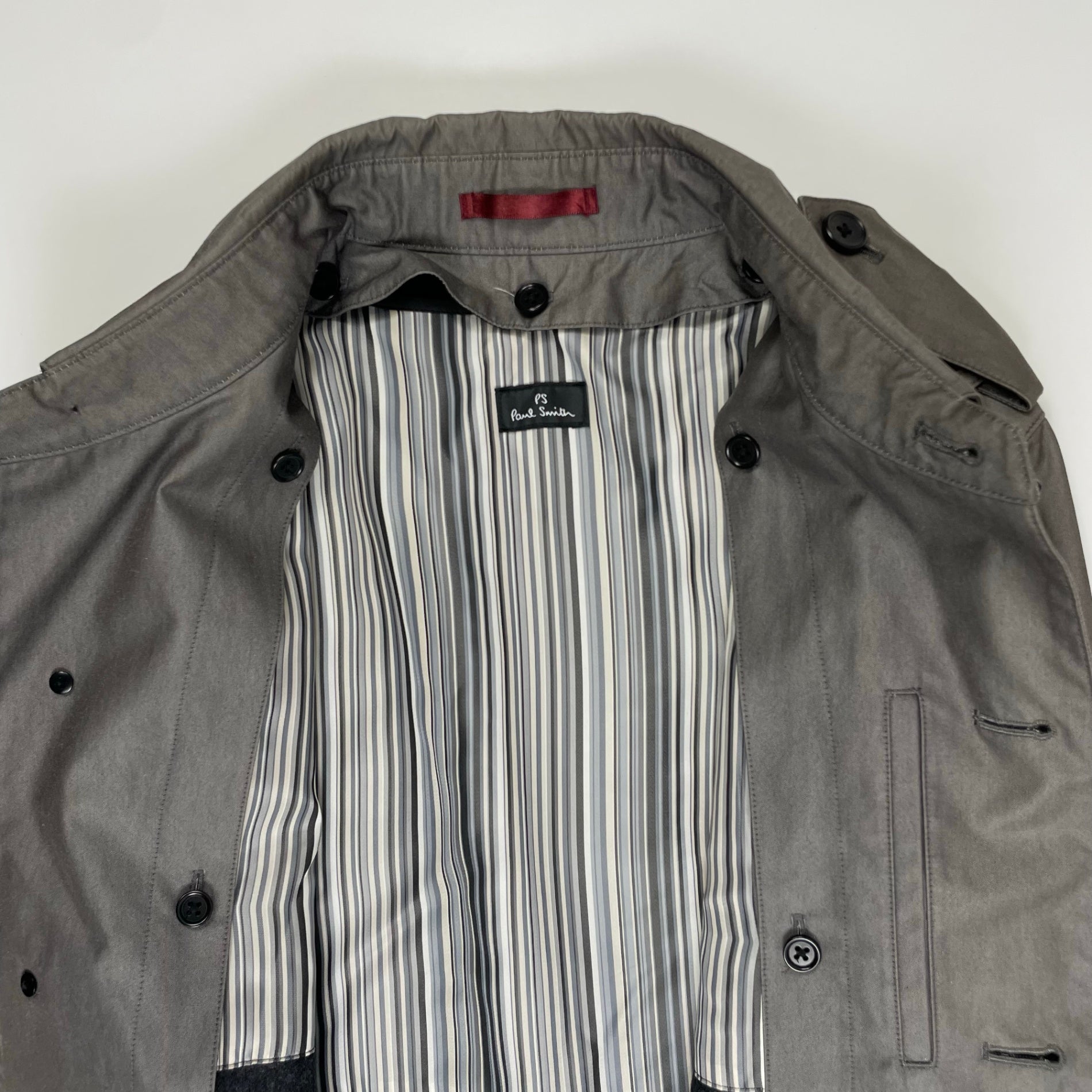 PS Paul smith ピーエス ポールスミス / ライナー付ステンカラーコート グレー 参考定価：50,000程度 SIZE:XL