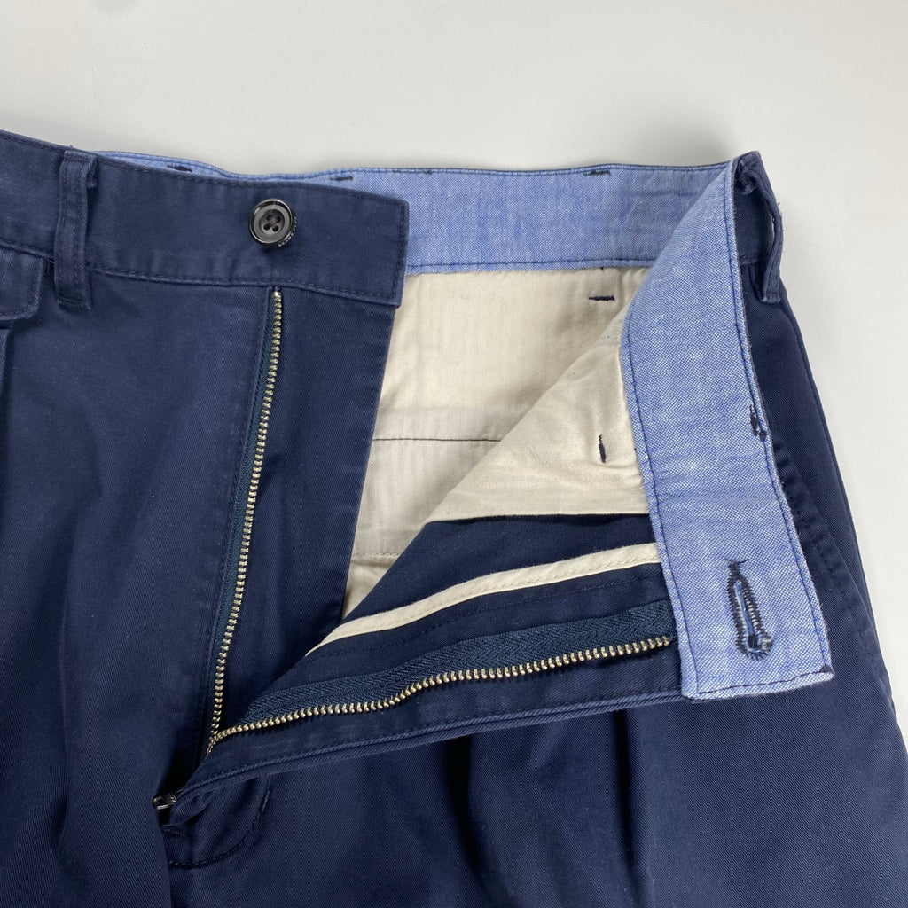 【BEAMS100名品】 BEAMS PLUS ビームスプラス / 2プリーツ パンツ チノ ネイビー SIZE：M