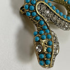 Kenneth  Jay  Lane ケネス・ジェイ・レーン / ターコイズ×ダイヤ スネークブローチ