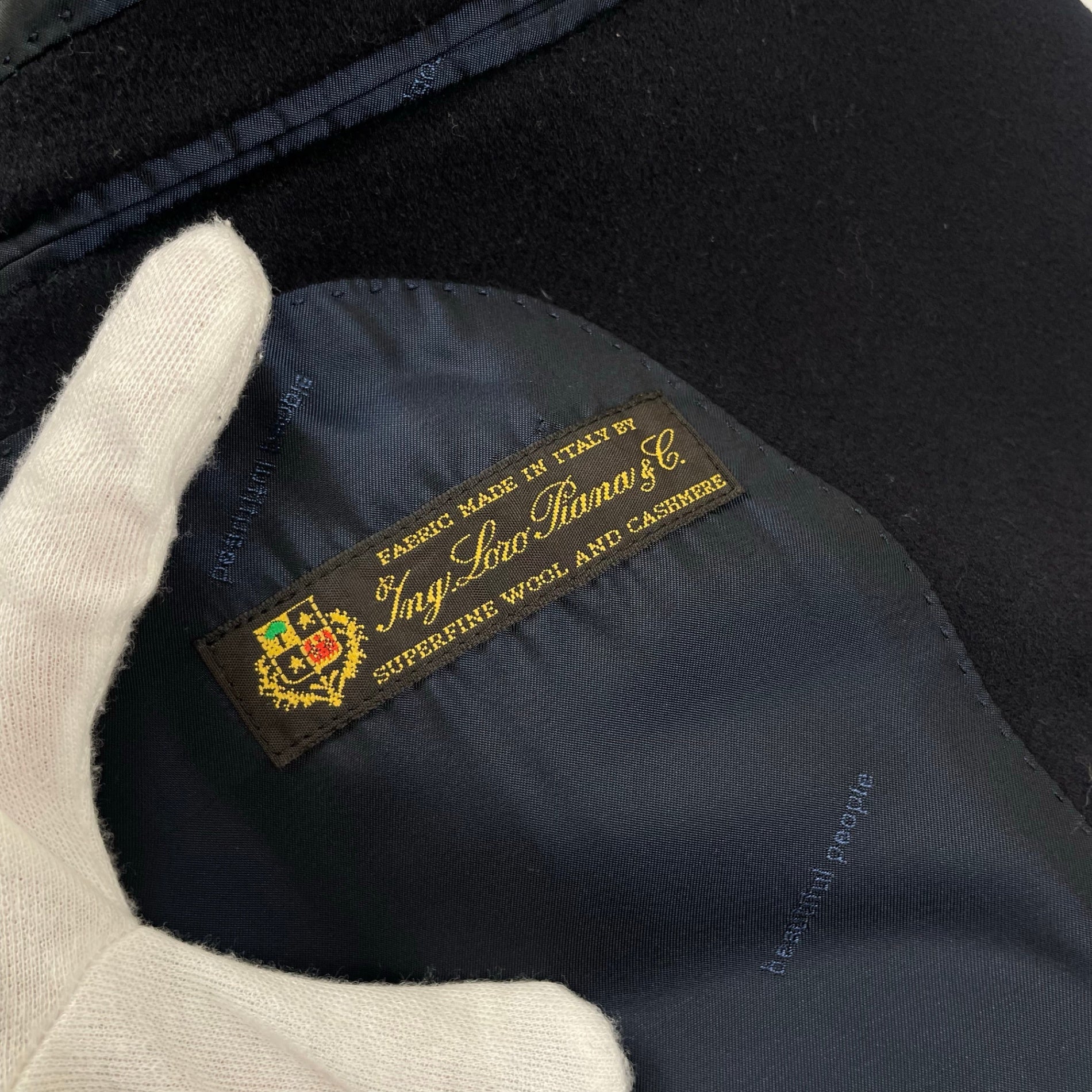 beautiful people × Loro Piana ビューティフル ピープル ロロピアーナ / カシミヤMIXチェスターコート ダークネイビー 参考定価：105,000+tax SIZE:130(XS-S)