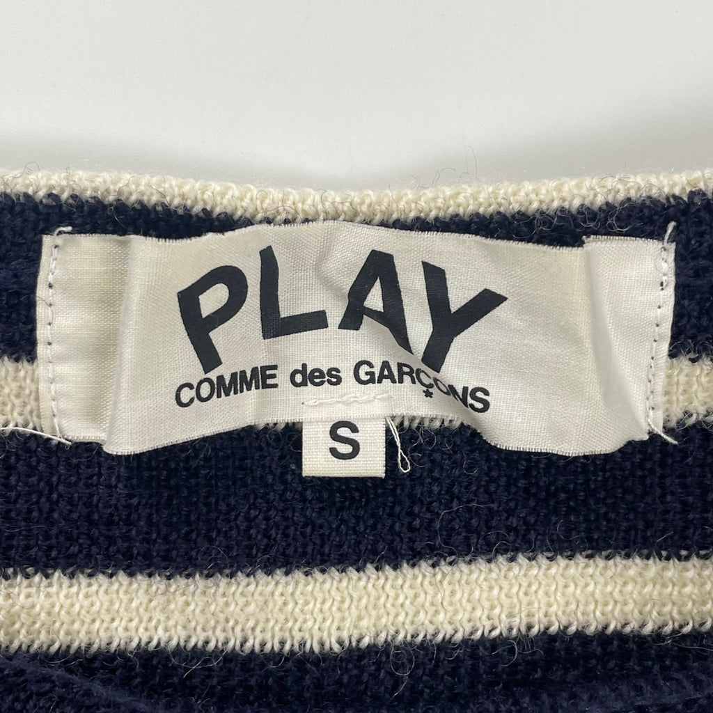 PLAY COMME des GARCONS プレイ コムデギャルソン / ハートロゴ ウールボーダーニット SIZE：S