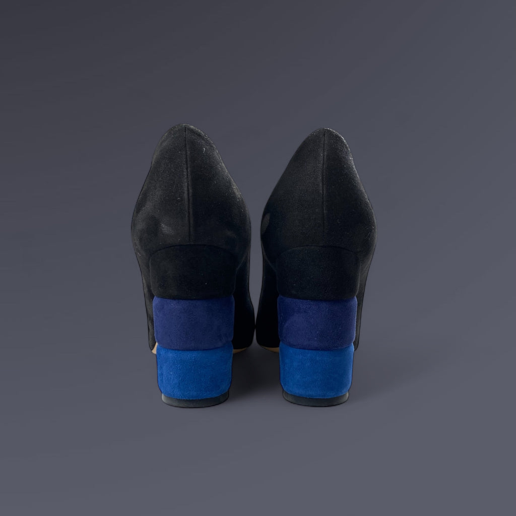 SALVATORE FERRAGAMO サルバトーレ フェラガモ / ヌバック ヒール パンプス SIZE:6 1/2（24cm程度）