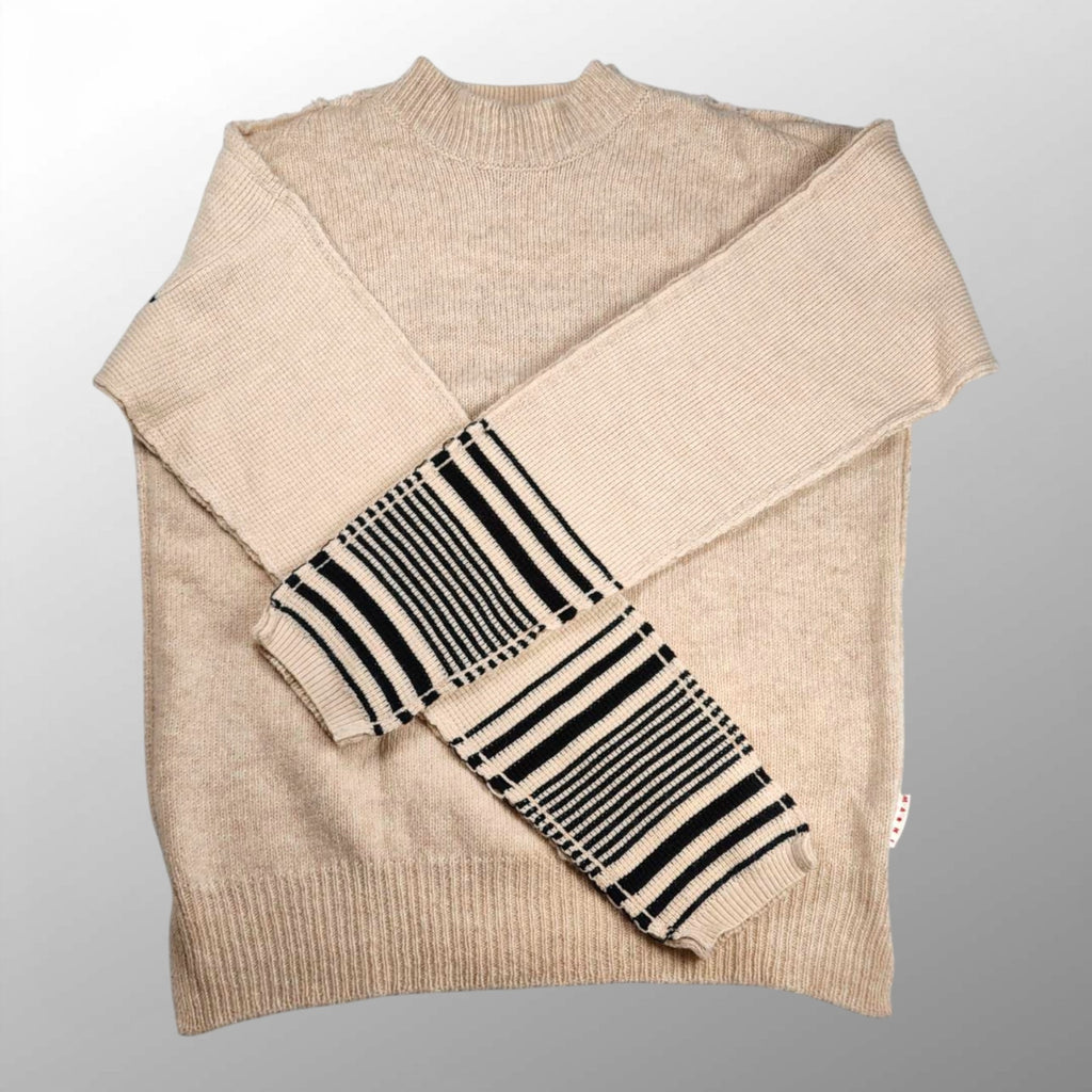 MARNI マルニ / ボーダーデザインガンジーニット 背面ボーダー ウール100％ SIZE:46(M程度)