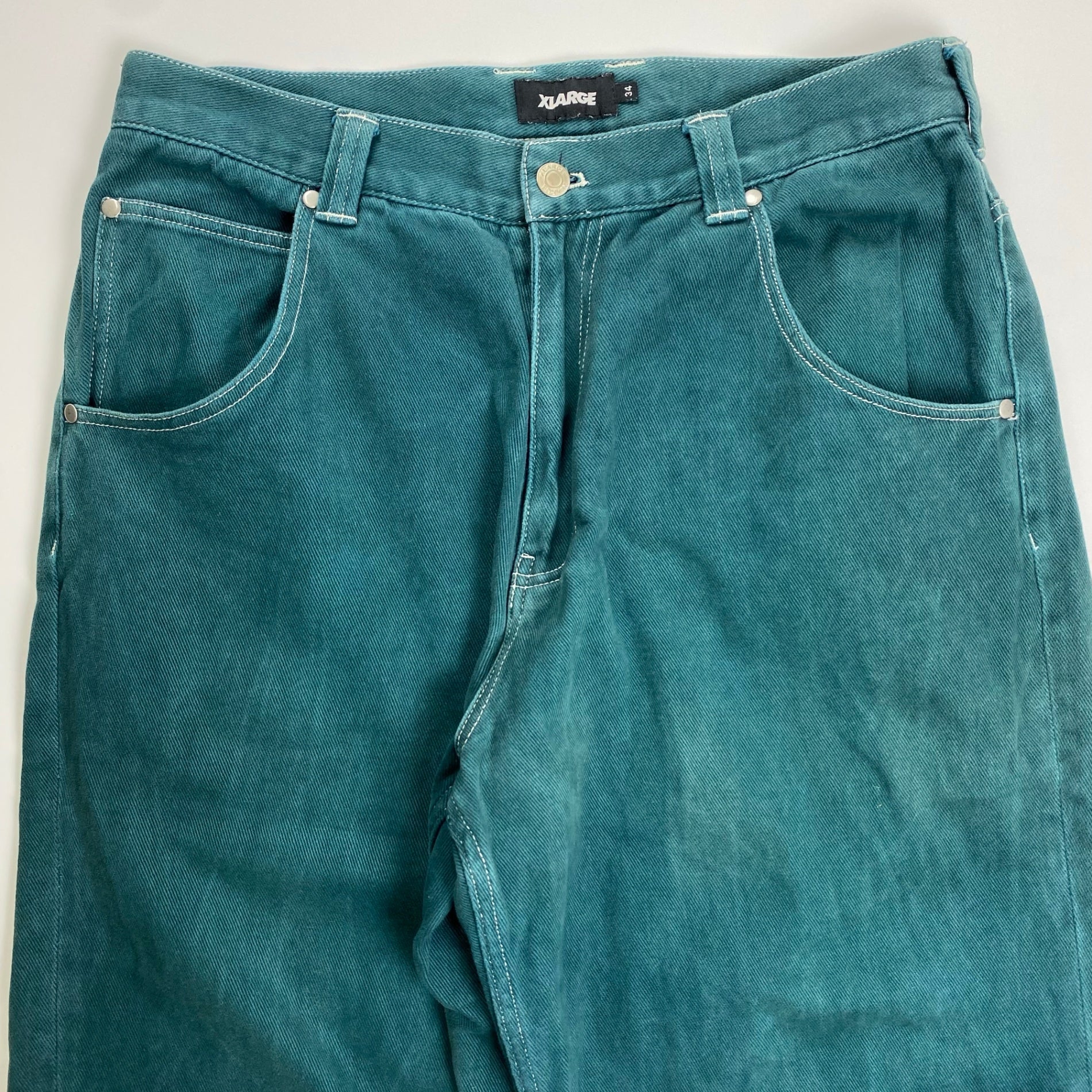 X LARGE エクストララージ / CONTRAST STITCH WIDE PANTS ワイドパンツ グリーン 参考定価：12,000+tax SIZE：34