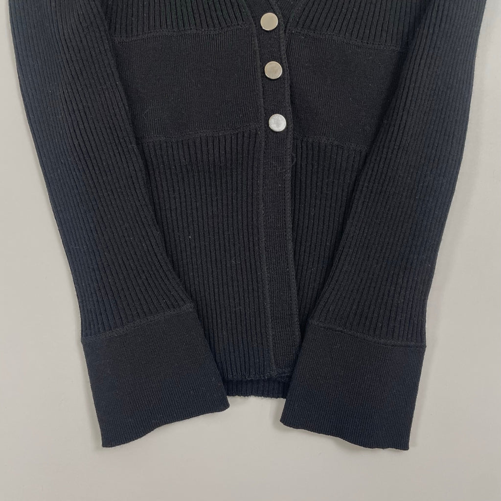 PAULE KA ポール カ / リブニットタイトカーディガン メリノウール ブラック 参考定価：50,000程度 SIZE:S