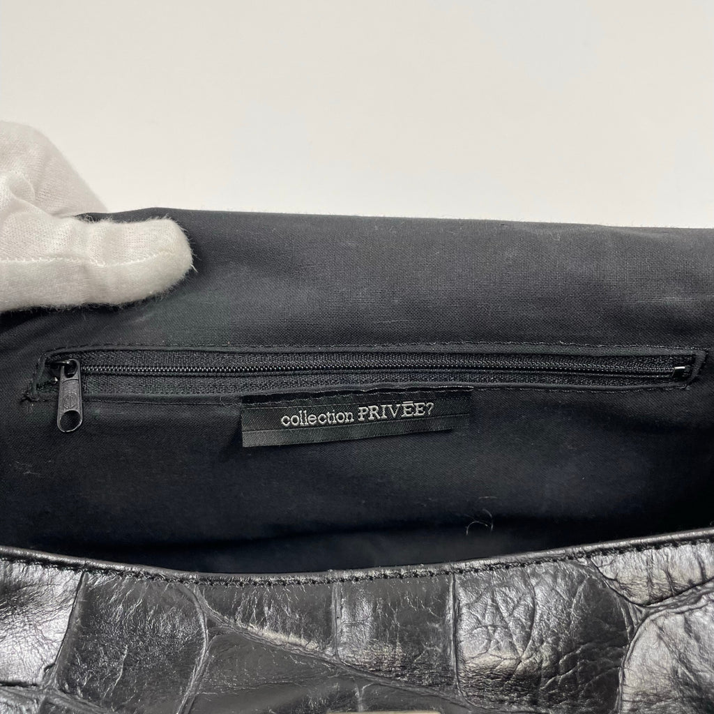 collection PRIVEE? コレクションプリヴェ / レザーボストンバッグ ブラック H.P FRANCE取扱い 参考定価：150,000程度