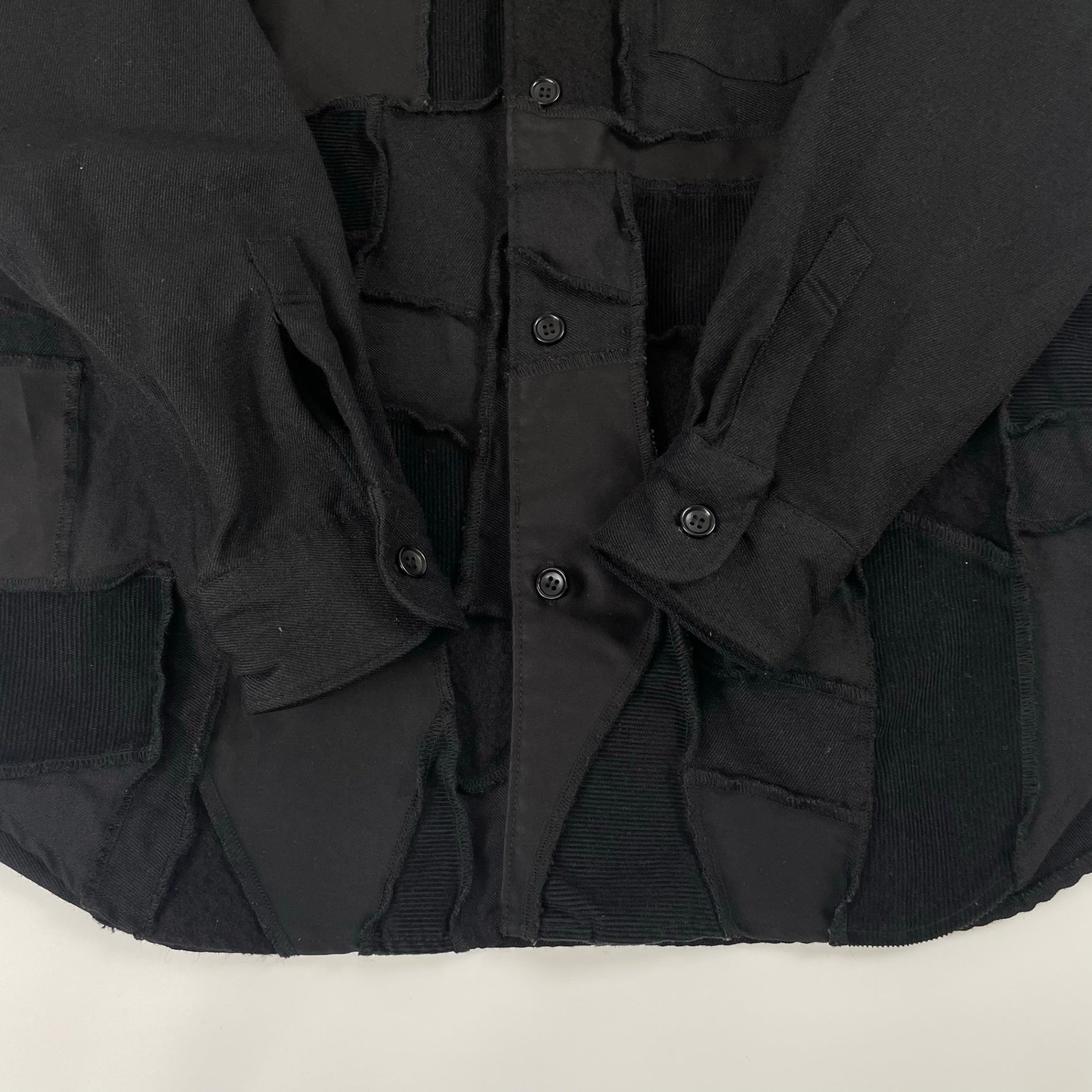 COMME des GARCONS HOMME / 後染め加工 異素材パッチワークシャツジャケット 18AW SIZE:M