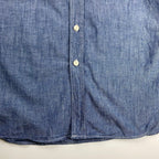 【極美品・タグ付】 KENNETH FIELD ケネスフィールド / CIGAR SHIRT シャンブレー トリプルステッチ チンストラップ マチ付 USA製 SIZE：L