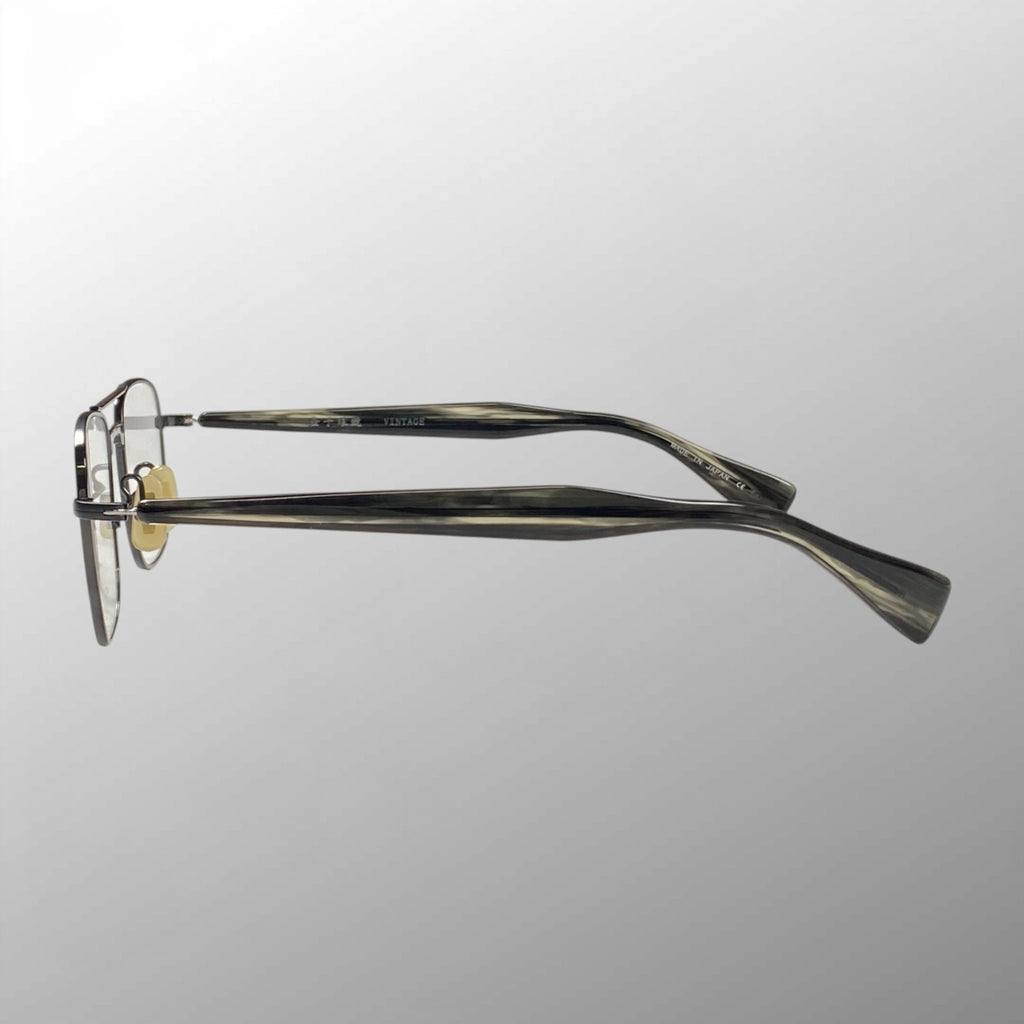 金子眼鏡 VINTAGEライン / 2ブリッジ スクエア ブラック 度なしクリアレンズ 参考定価：42,000+tax
