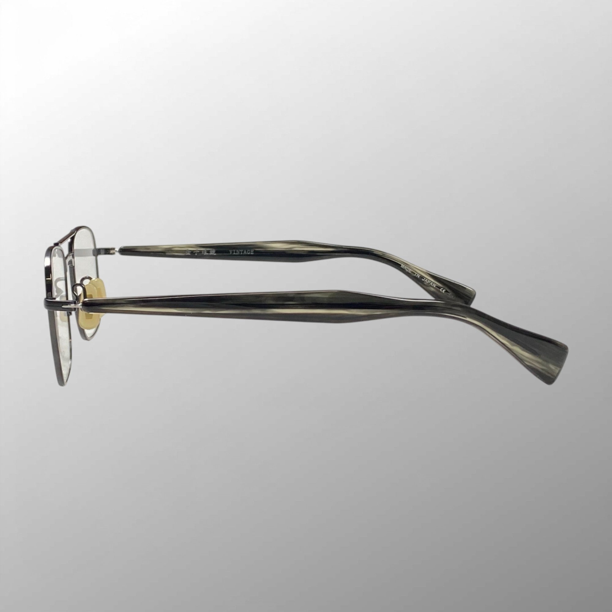 金子眼鏡 VINTAGEライン / 2ブリッジ スクエア ブラック 度なしクリアレンズ 参考定価：42,000+tax
