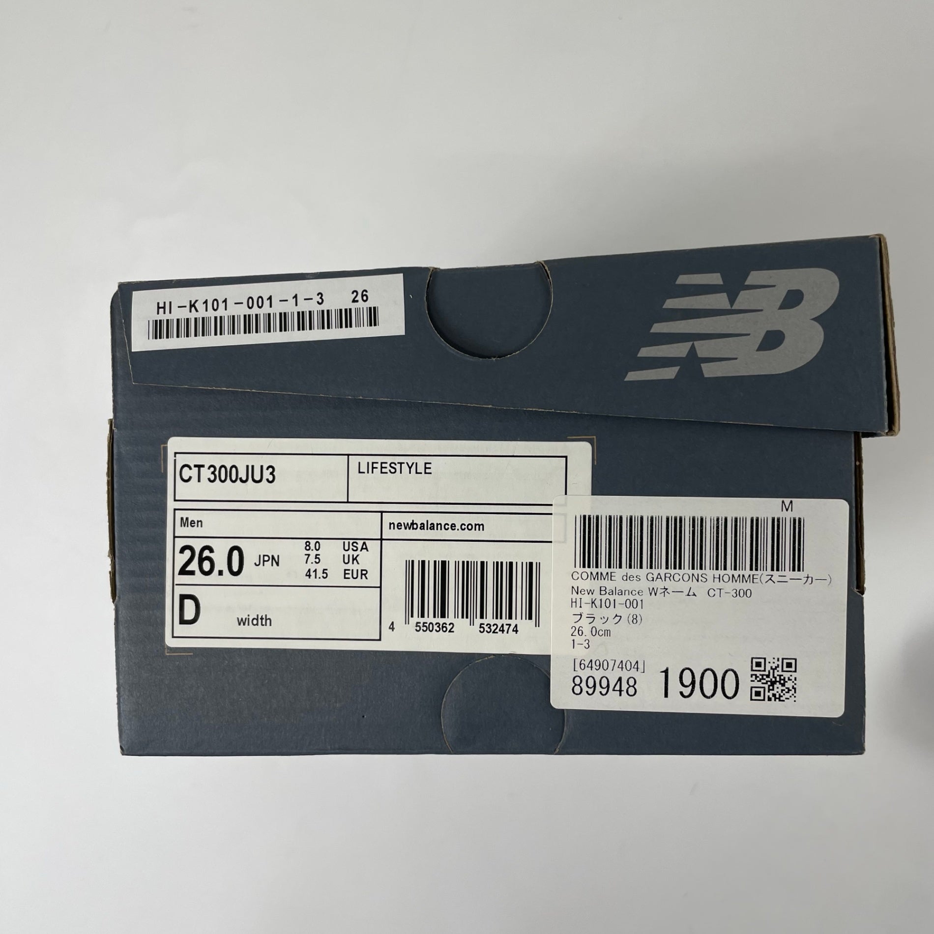 newbalance × COMME des GARCONS HOMME / 550コラボスニーカー 箱付 参考定価：26,000+tax SIZE:26cm