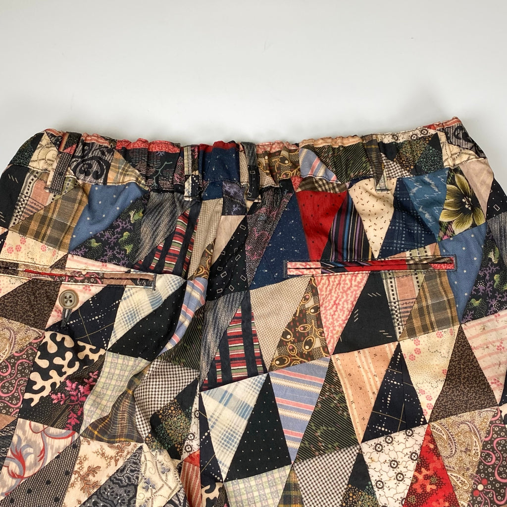【タグ付 極美品 25SS】 BEAMS PLUS ビームスプラス / 2 Pleats Relax Trousers パッチワークプリント イージーパンツ 参考定価：24,000+tax SIZE：M(XL程度)