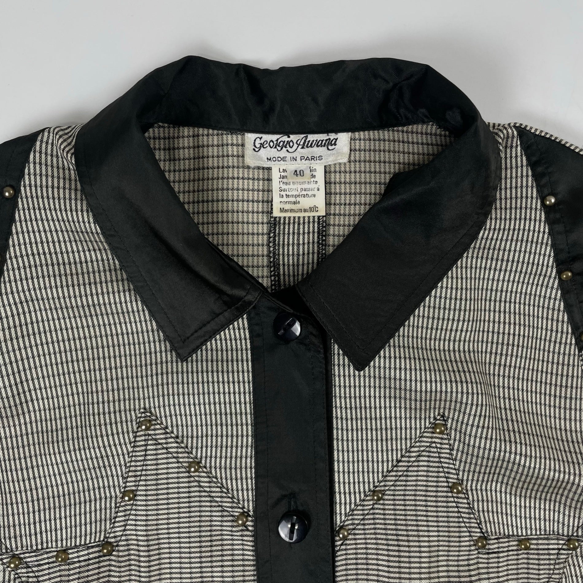 EURO VINTAGE / スタッズデザインシャツ MADE IN FRANCE SIZE:40