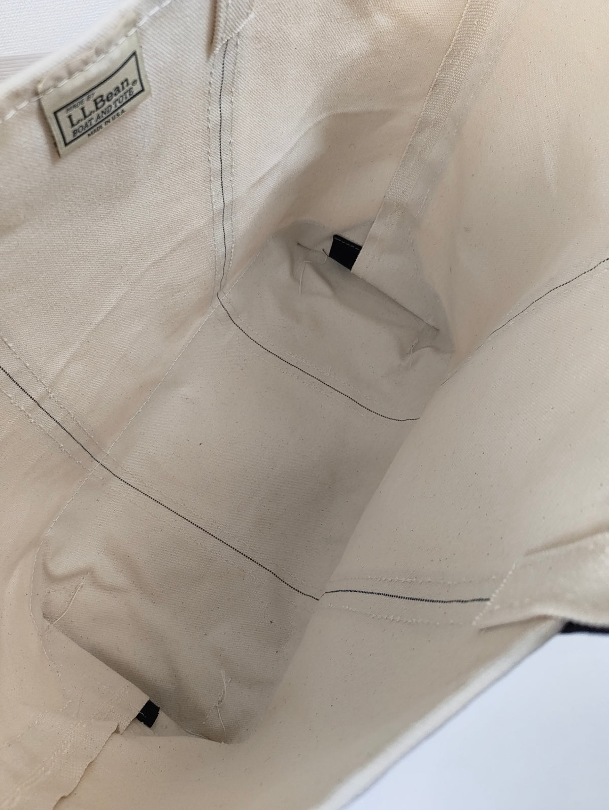 L.L. Bean / ボート＆トート キャンバスバッグ XL ホワイト×ブラック