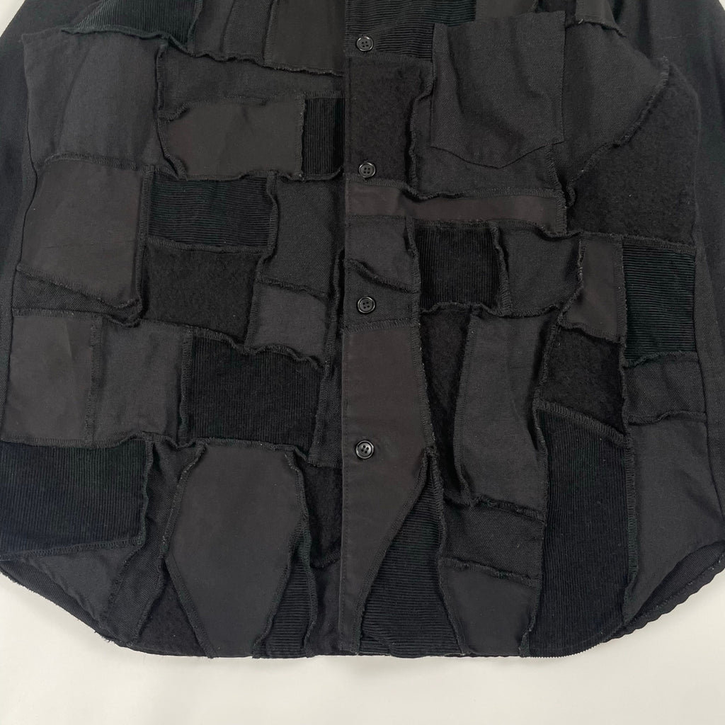 COMME des GARCONS HOMME / 後染め加工 異素材パッチワークシャツジャケット 18AW SIZE:M