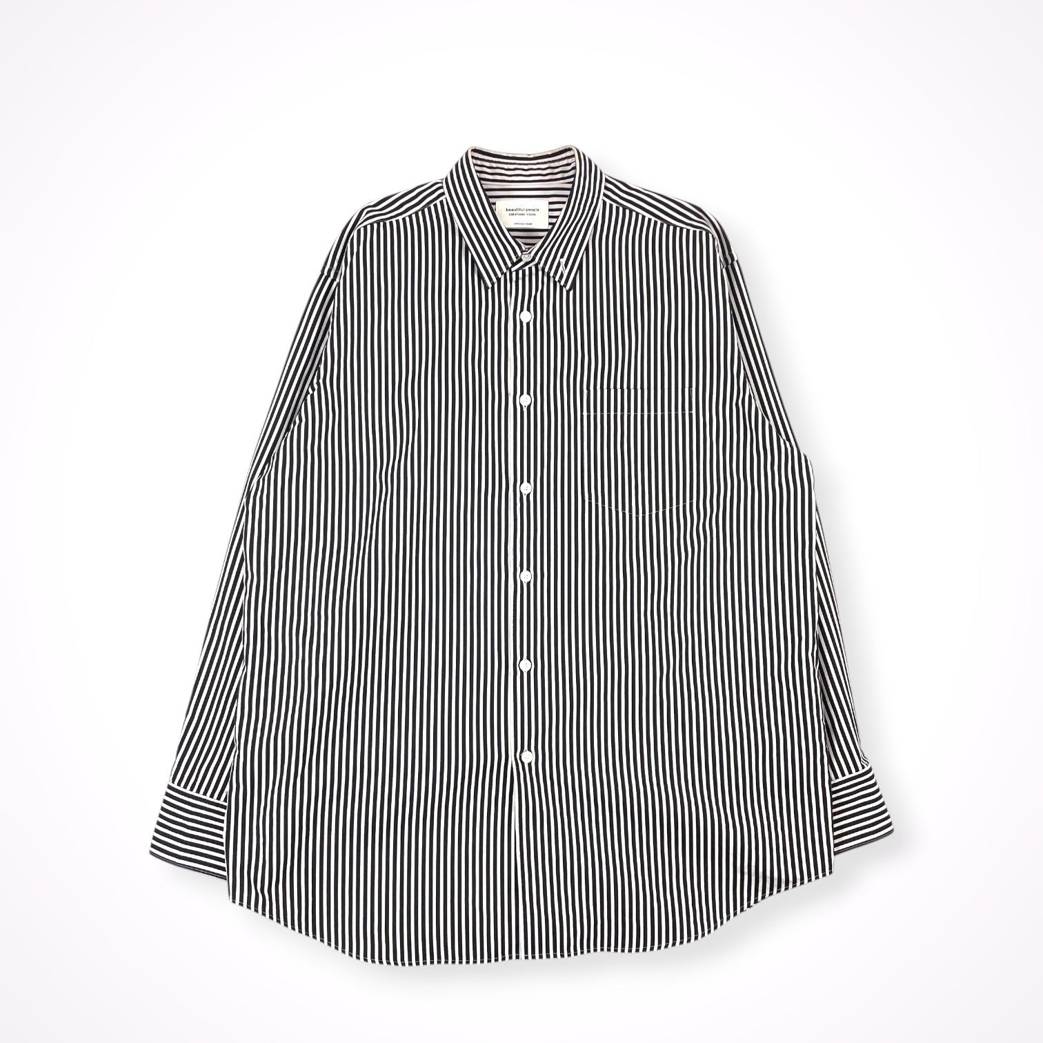 beautiful people / stripe river chin warmer shirt 参考定価：43,000+tax SIZE:40