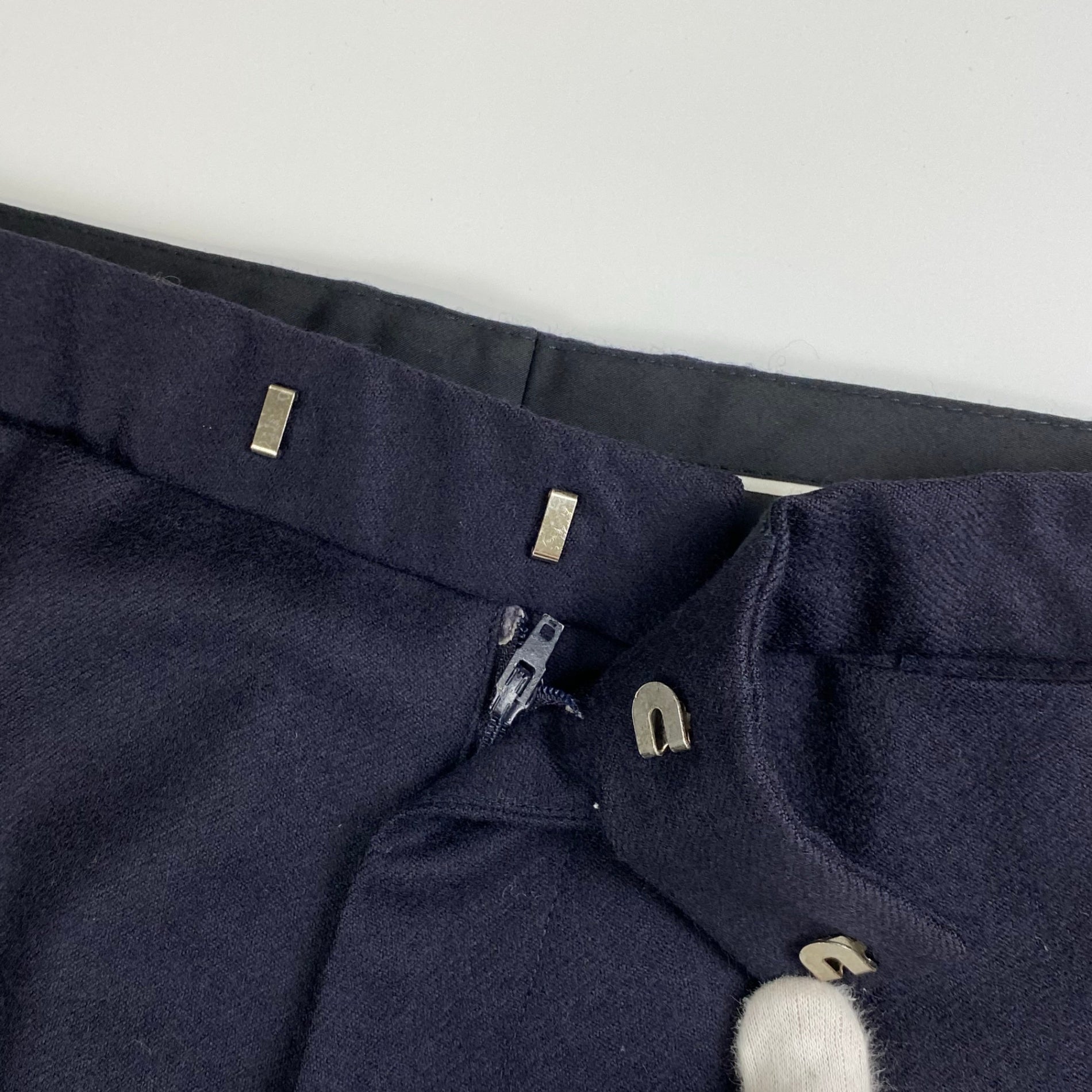 【04AW wave期】 RAF SIMONS ラフシモンズ / エンブロイダリー ミニマル スラックス ネイビー SIZE:46