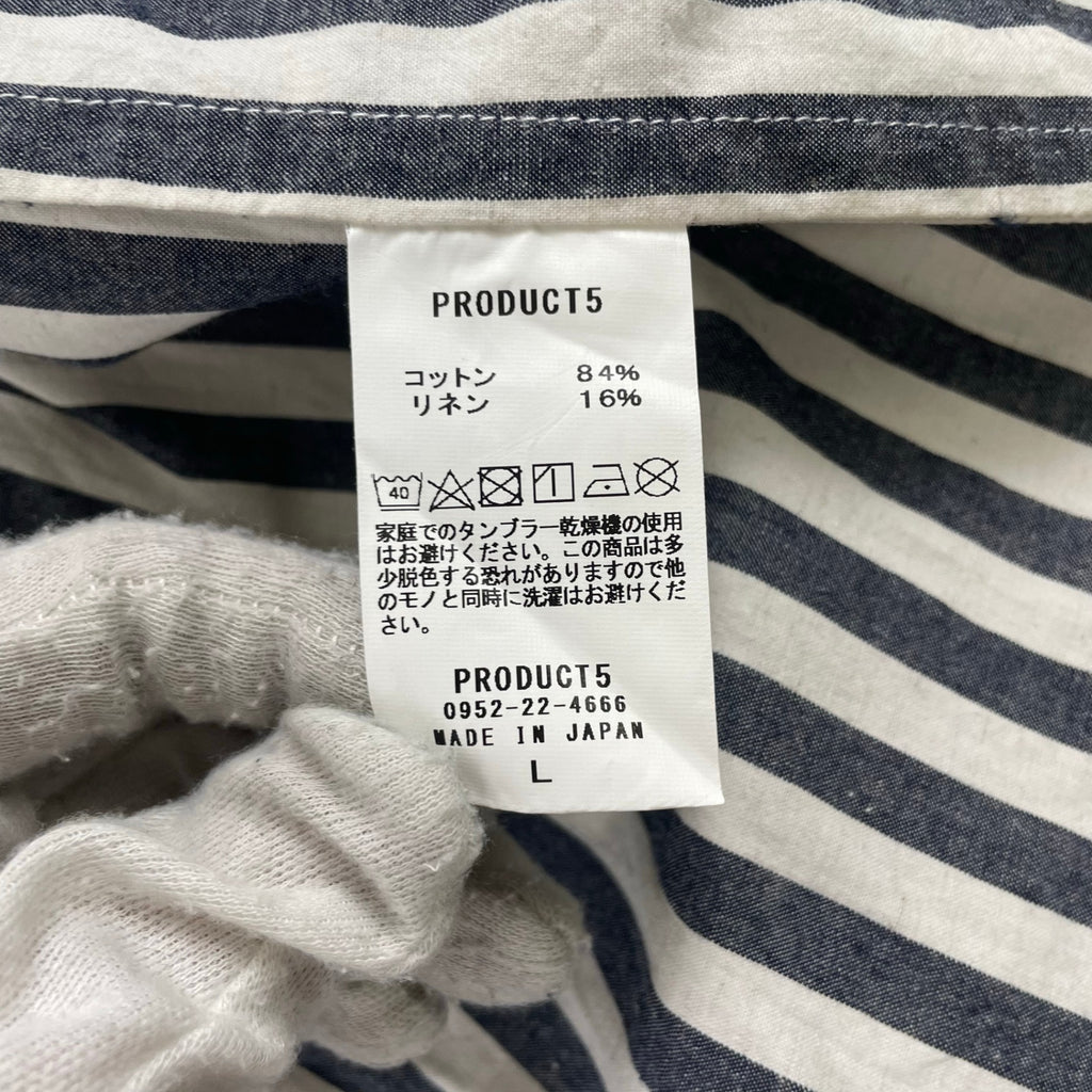 5product / コットンリネンストライプシャツ 参考定価：20,000程度 SIZE：L