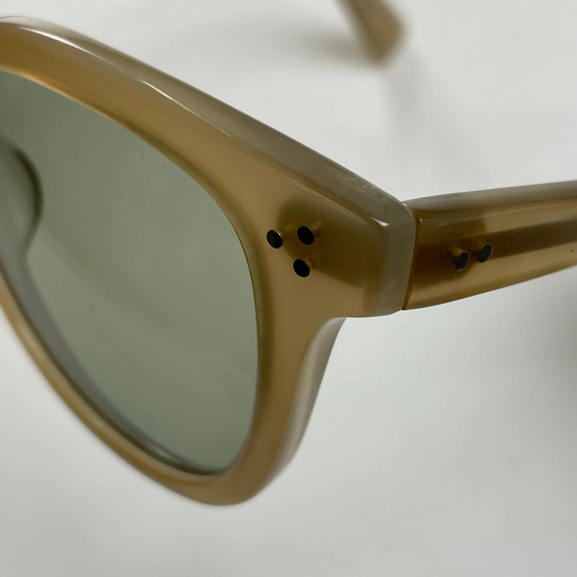 Mark McNairy x GLCO[Garrett Leight] マークマクナリ― ギャレットライト / コラボサングラス ベージュ×ライトグリーン 度なしカラーレンズ入り SIZE:46□23