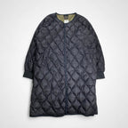 TAION タイオン / ミリタリー オーバーサイズクルーネック ダウンコート ブラック×オリーブ SIZE:XXXL