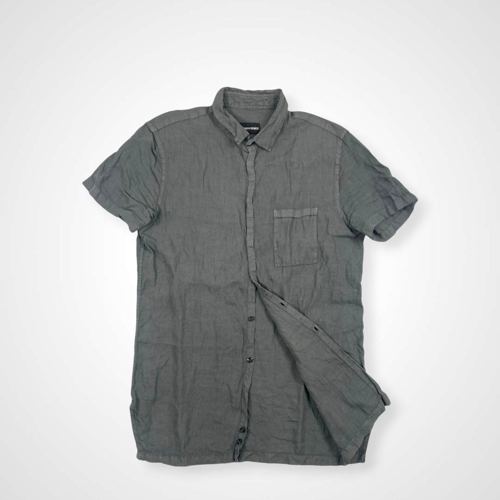 EMPORIO ARMANI エンポリオ アルマーニ / オールドリネンシャツ グレー SIZE：39
