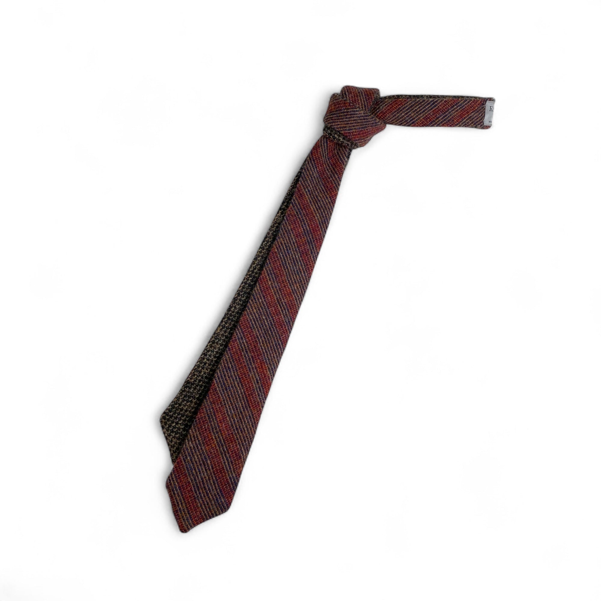 【美品】KENNETH FIELD × Fairfax ケネスフィールド フェアファックス / ツイードリバーシブルタイ ネクタイ