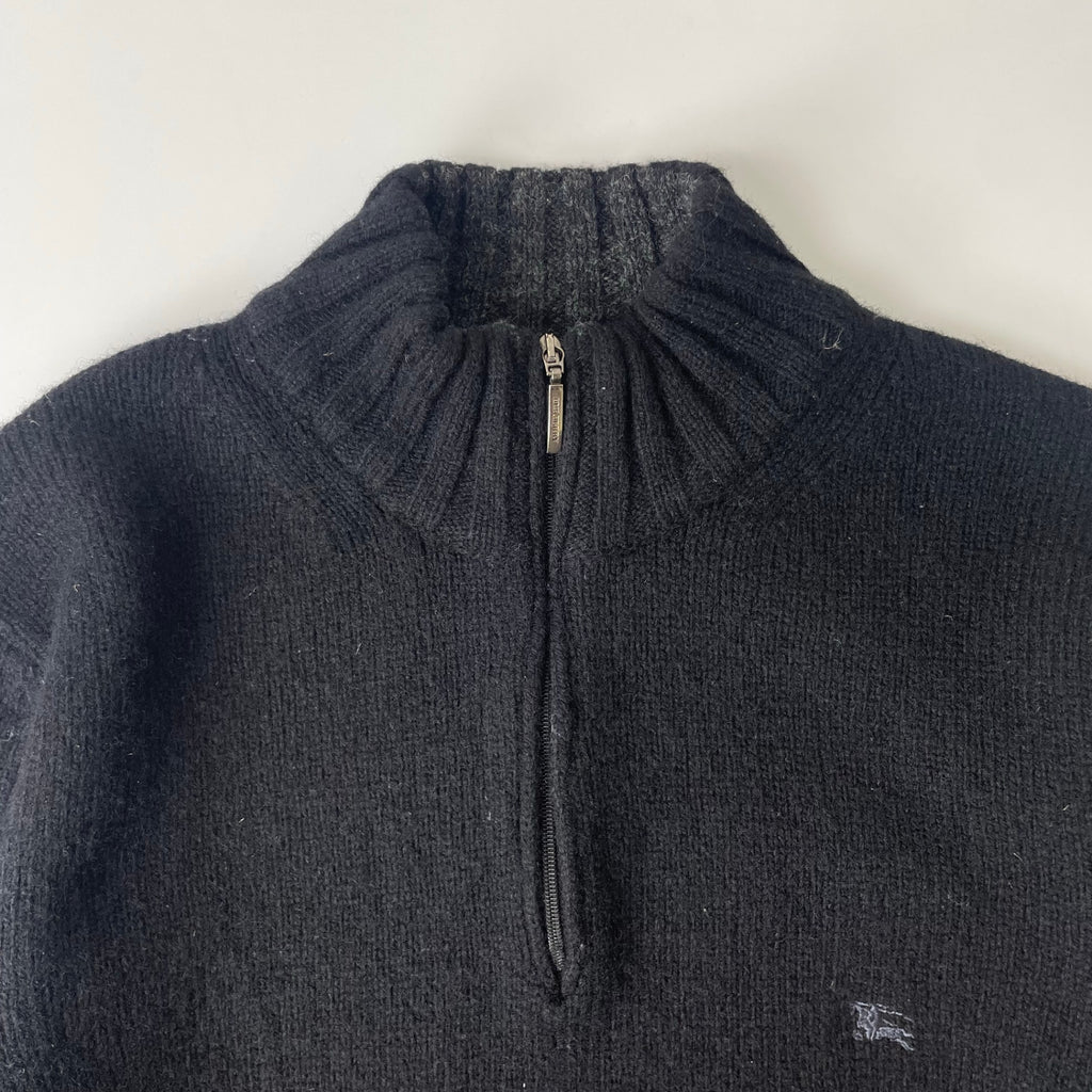 BURBERRY LONDON / シェットランドウール ハーフジップニット イタリア製 参考定価：64,000程度 SIZE:M