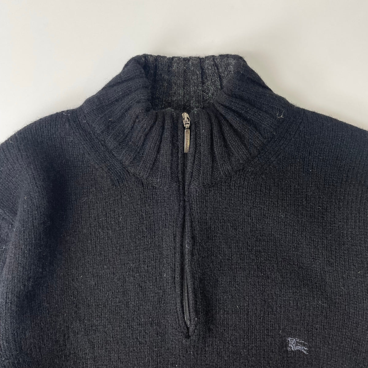 BURBERRY LONDON / シェットランドウール ハーフジップニット イタリア製 参考定価：64,000程度 SIZE:M