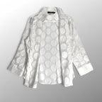 lculson ラクルソン / サークルジャガードシャツ ホワイト MADE IN ITALY SIZE：44