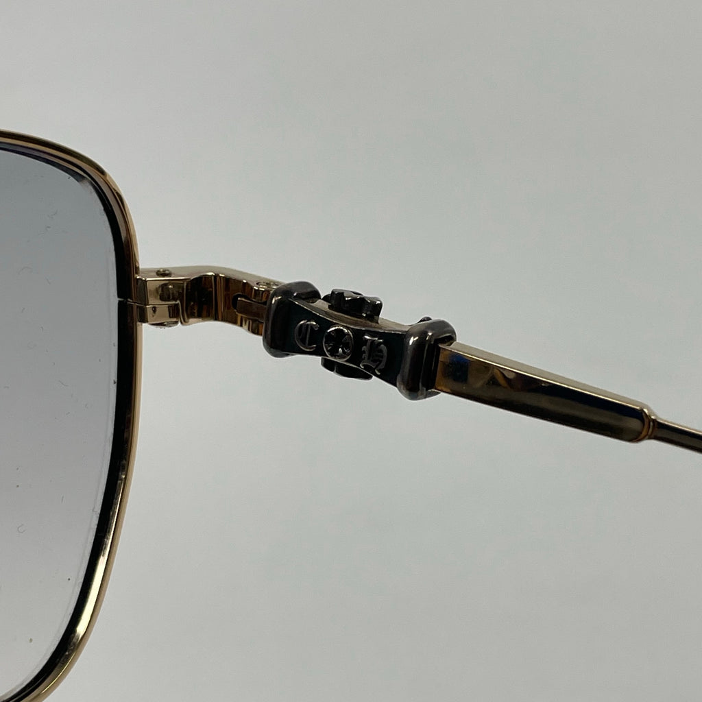 CHROME HEARTS / MAGNUMⅡ ケース付 度なしカラーレンズ ゴールドフレーム SIZE:57□20-135