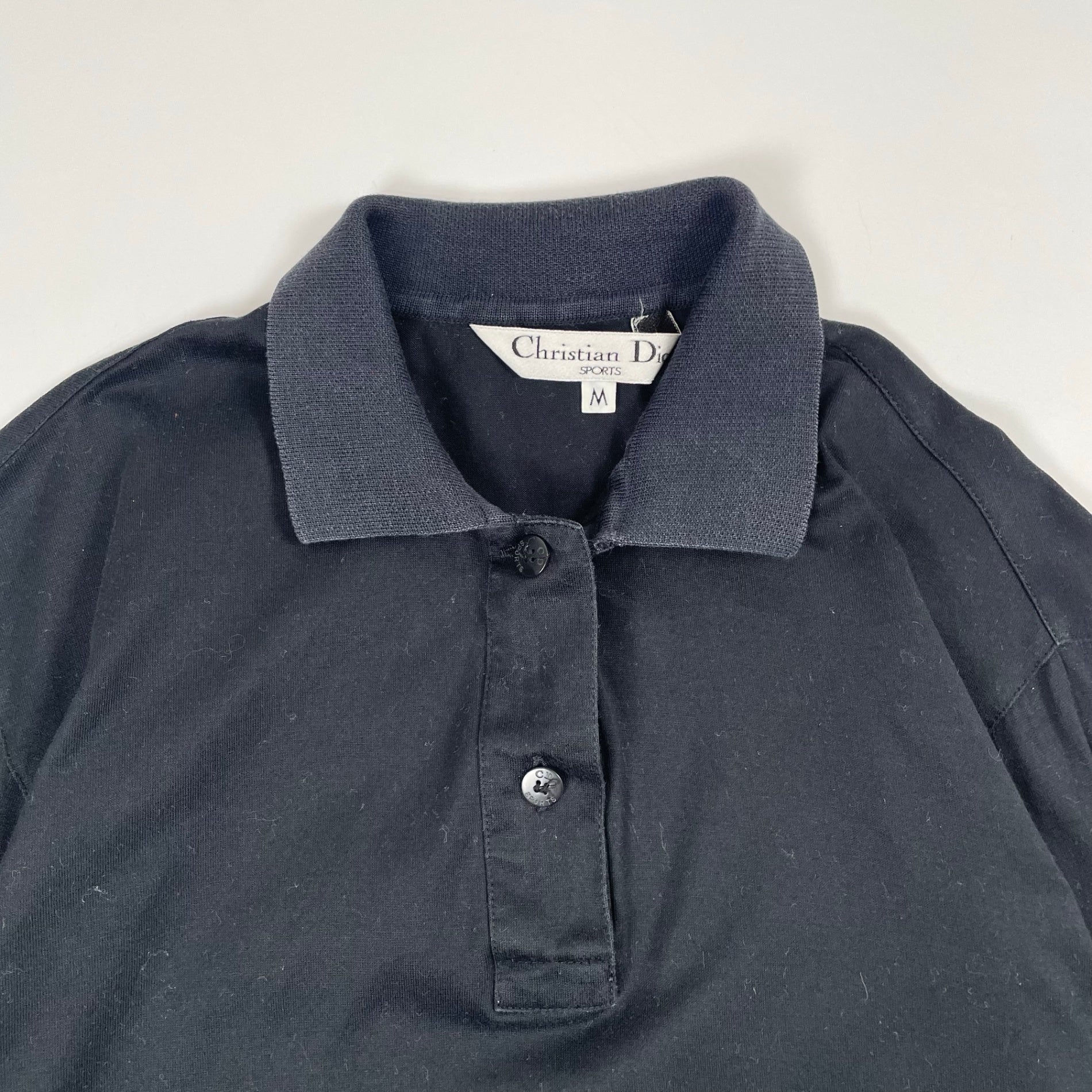 Christian Dior SPORTS / ヴィンテージ長袖ポロシャツ ブラック SIZE:M