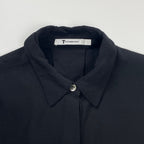 T by ALEXANDER WANG アレキサンダーワン / クロップドシャツ レーヨンギャバ ブラック  参考定価：35,000程度 SIZE:0