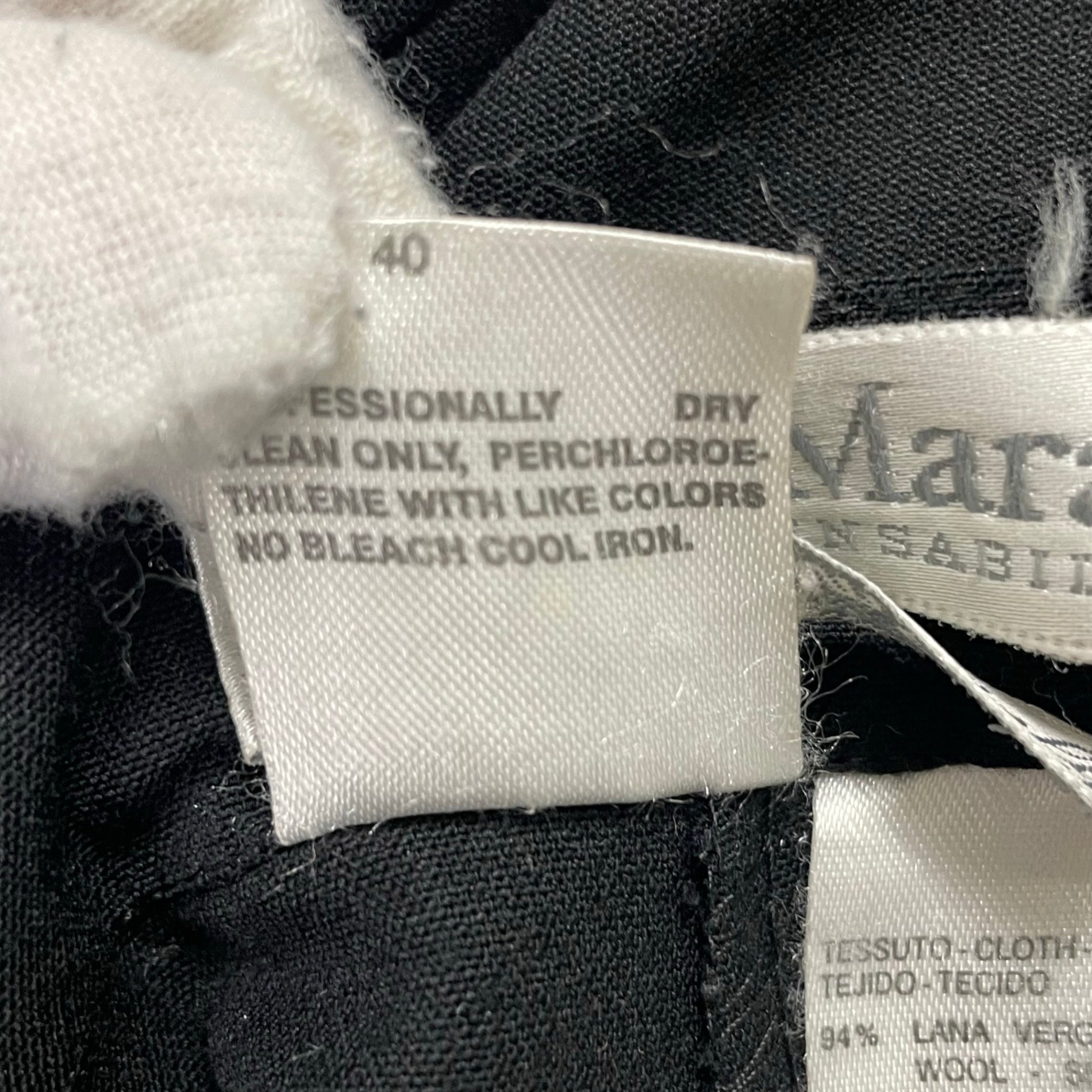 MaxMara INDISPENSABLE / アーカイブ Lycraストレッチストレートパンツ 白タグ SIZE：40