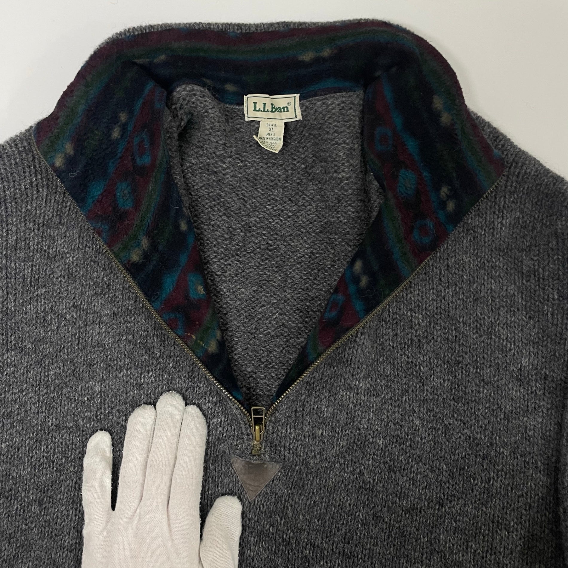 L.L. Bean / 90sフリース切替ハーフジップニット SIZE：XL