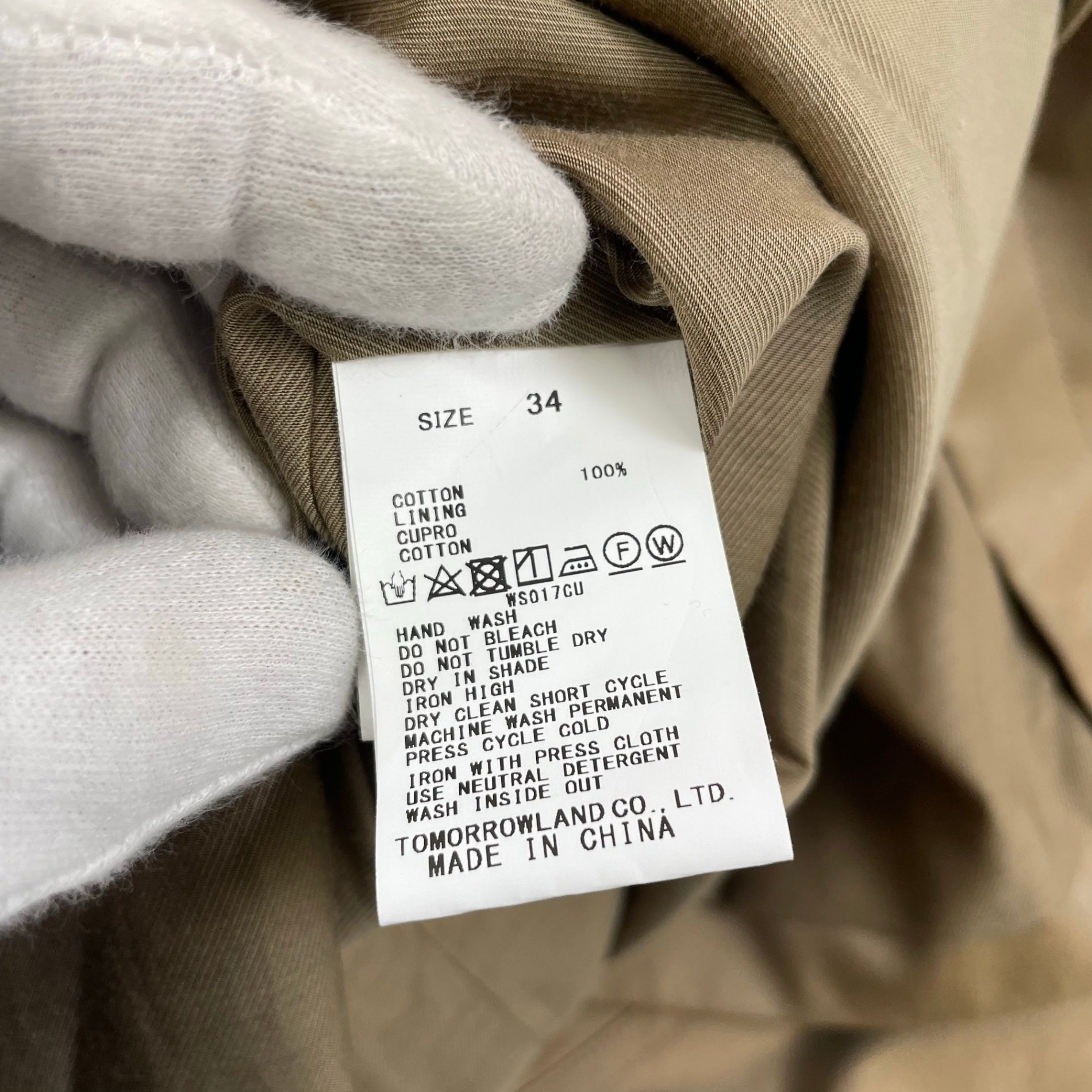 MACPHEE マカフィー / コットンギャバジントレンチコート 未使用品 参考定価：63,000+tax SIZE:34