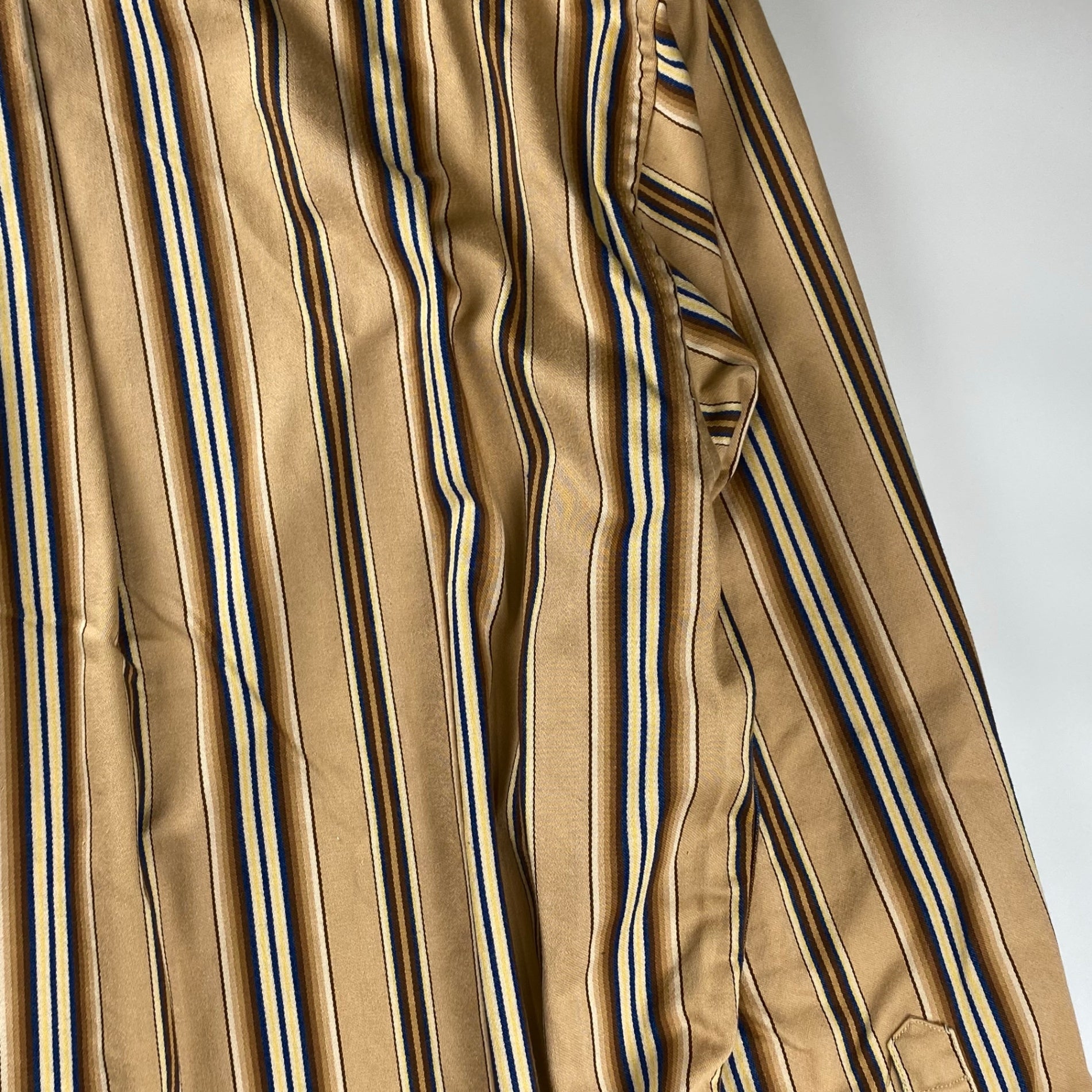 90s OLD TOMMY HILFIGER トミーヒルフィガー / ストライプ  ビッグシルエットシャツ ノーカラー バンドカラー エンブレム  SIZE：L（XXL程度）