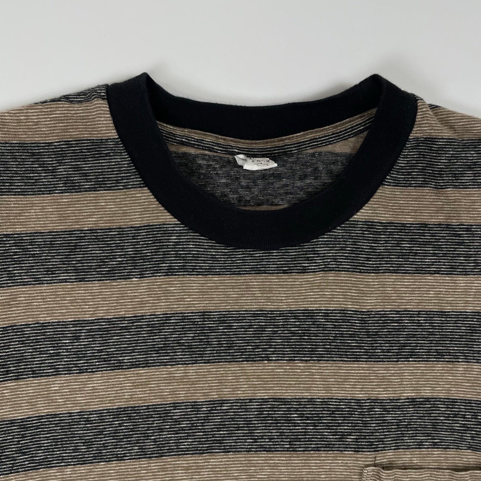 ENDS and MEANS / ボーダーTEE ブラウン×ブラック SIZE：M